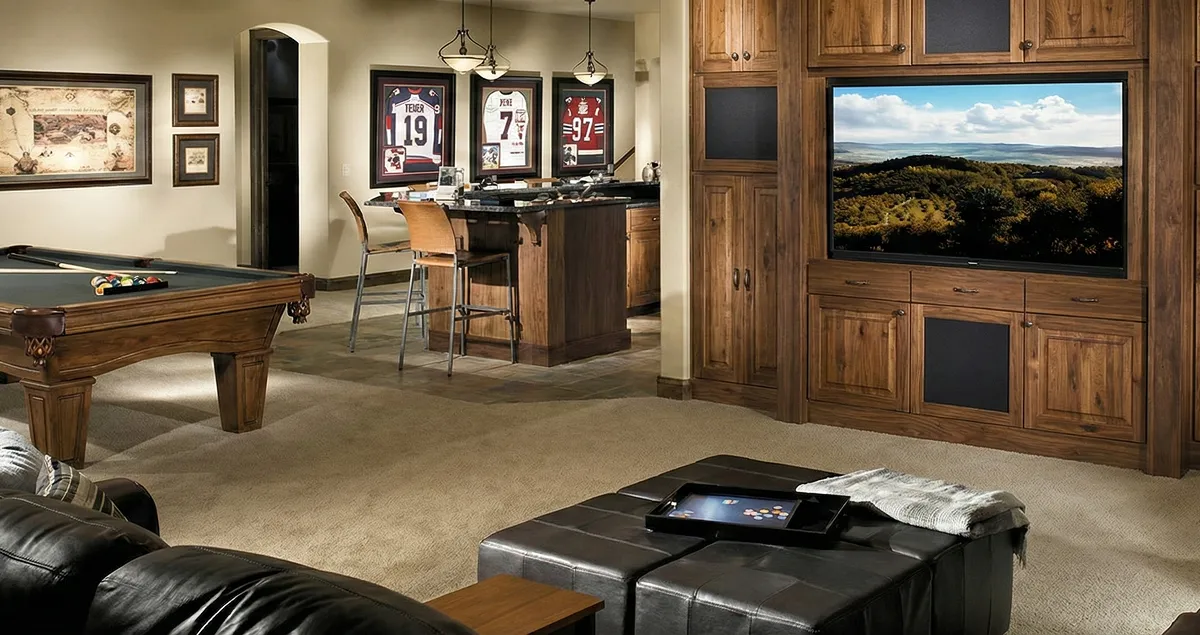 finished basement remodeling project transforming a basement into a comfortable living space in Mesa, AZ