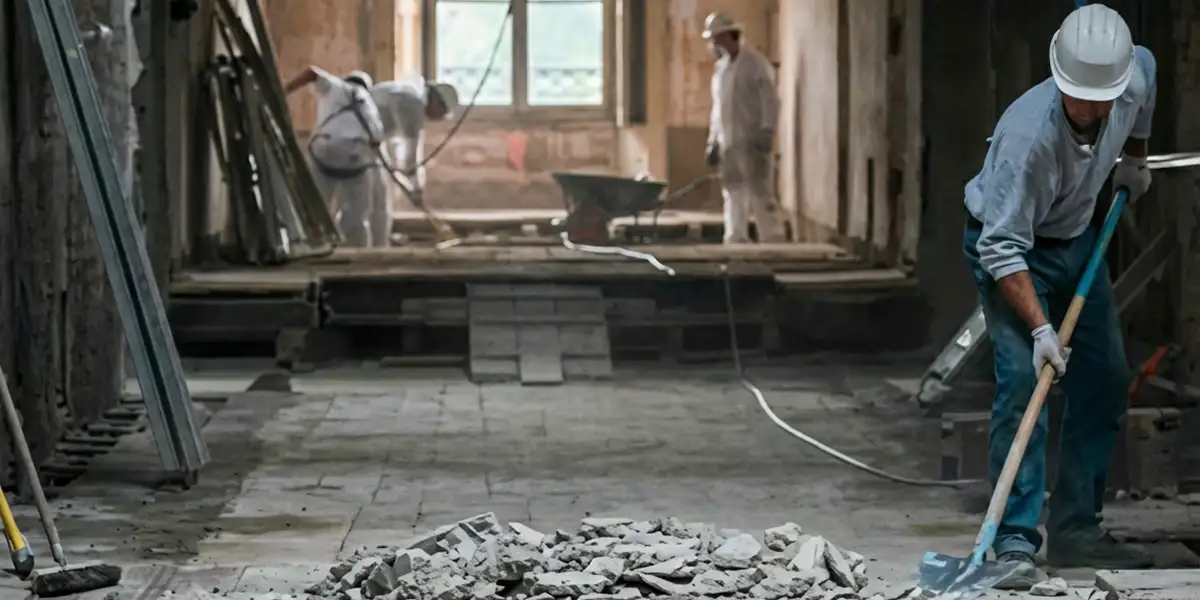 fire damage restoration professionals performing structural cleanup and restoration after a fire in Mesa, AZ