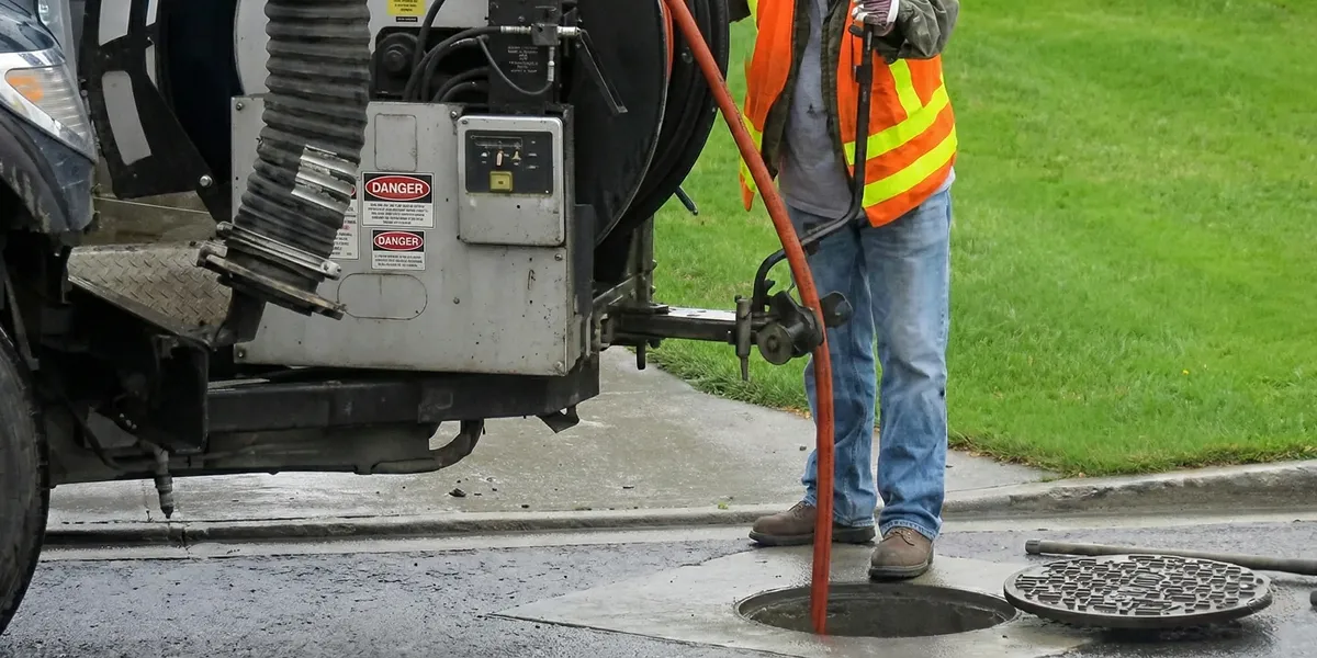 sewage clean up professionals using industrial equipment to remove contaminated wastewater in Mesa, AZ