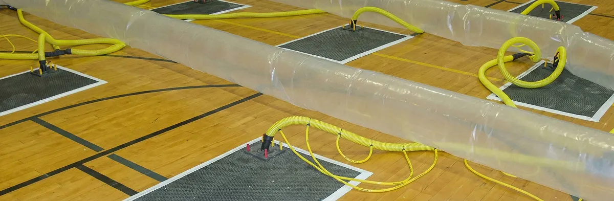 water clean up drying system set up to remove moisture and prevent further damage in Mesa, AZ